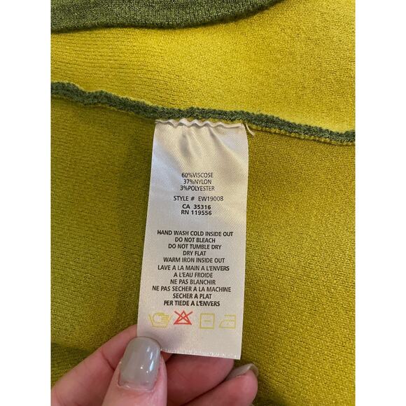 Elena Wang womens open front two tone green cardigan size XS - Picture 6 of 9